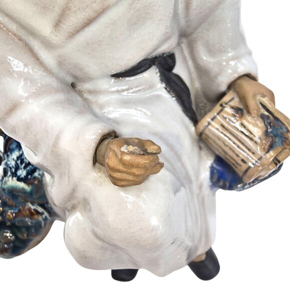 Chinese Scholar of Medicine Figurine Mudman Ceramic Statue Li Shizhen JE391 - Picture 3 of 12